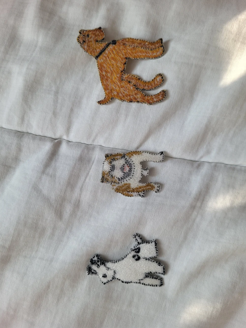 Dog Patch Set - Brown, White & Gold Embroidered Puppy Iron-On Pack